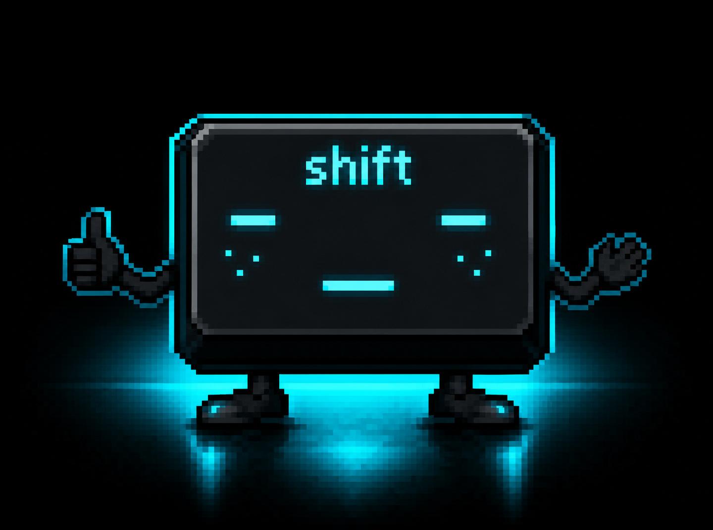 SHIFT mascot giving thumbs up